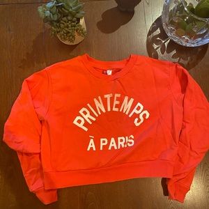 Divided “Printemps a Paris” Cropped Sweatshirt
